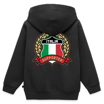 Italia - Kinder Premium Organic Zip Hoodie - Schwarz - Hinten - AI Model Kid Male (0cm)