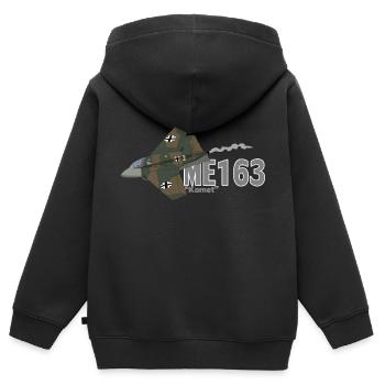 Me 163 Komet (Schreiben) - Kinder Premium Organic Zip Hoodie - Schwarz - Hinten - AI Model Kid Male (0cm)