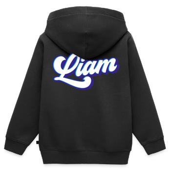 Liam | Couleurs changeantes - Sweat Premium à capuche zippé enfant bio - noir - Dos - AI Model Kid Male (0cm)