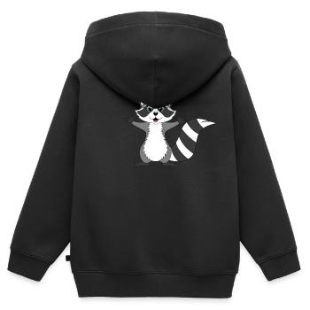 Waschbär - Kinder Premium Organic Zip Hoodie - Schwarz - Hinten - AI Model Kid Male (0cm)