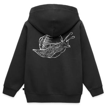 Escargot - Sweat Premium à capuche zippé enfant bio - noir - Dos - AI Model Kid Male (0cm)