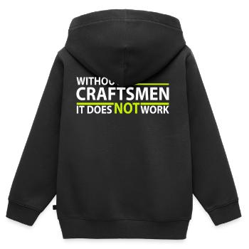 without Craftman - without craftsman - Kids Premium Organic Zip-up Hoodie - black - Back - AI Model Kid Male (0cm)