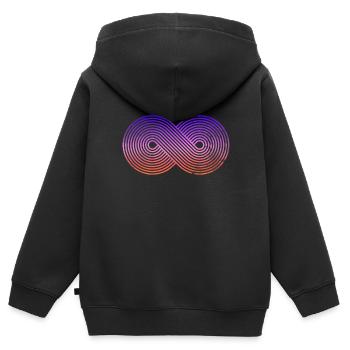 signe infini couleurs signe infini - Sweat Premium à capuche zippé enfant bio - noir - Dos - AI Model Kid Male (0cm)