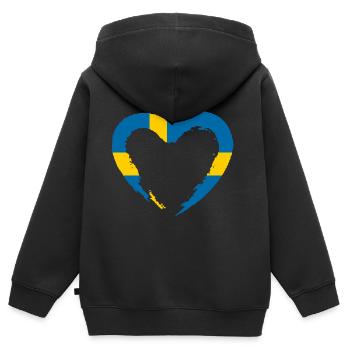 Suède - Sweat Premium à capuche zippé enfant bio - noir - Dos - AI Model Kid Male (0cm)