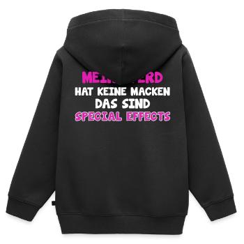 Proverbes de chevaux TShirt cheval Proverbes équestres Cadeau - Sweat Premium à capuche zippé enfant bio - noir - Dos - AI Model Kid Male (0cm)