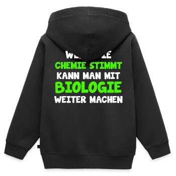Biologe TShirt Biologie Student Biochemie Geschenk - Kinder Premium Organic Zip Hoodie - Schwarz - Hinten - AI Model Kid Male (0cm)