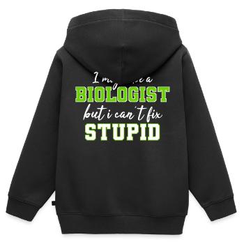 Biologe TShirt Biologie Student Biochemie Geschenk - Kinder Premium Organic Zip Hoodie - Schwarz - Hinten - AI Model Kid Male (0cm)