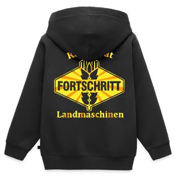 Ostalgie Fortschritt LPG Traktoren DDR - Kinder Premium Organic Zip Hoodie - Schwarz - Hinten - AI Model Kid Male (0cm)