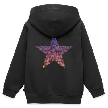 bunter Stern purple star vintage - Kinder Premium Organic Zip Hoodie - Schwarz - Hinten - AI Model Kid Male (0cm)