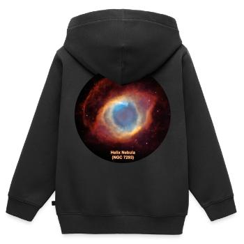 Eye of God - Helix Nebula (NGC 7293) - Kinder Premium Organic Zip Hoodie - Schwarz - Hinten - AI Model Kid Male (0cm)