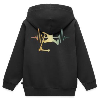 Heartbeat Stunt Scooter Scooter - Sweat Premium à capuche zippé enfant bio - noir - Dos - AI Model Kid Male (0cm)