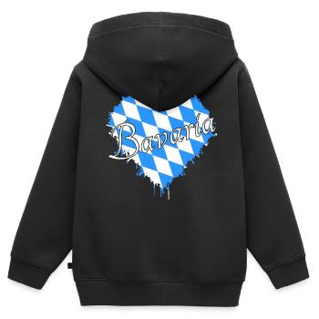 Bavaria Bayern - Kinder Premium Organic Zip Hoodie - Schwarz - Hinten - AI Model Kid Male (0cm)