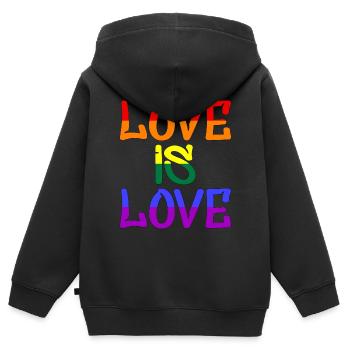 Love is Love - Kinder Premium Organic Zip Hoodie - Schwarz - Hinten - AI Model Kid Male (0cm)