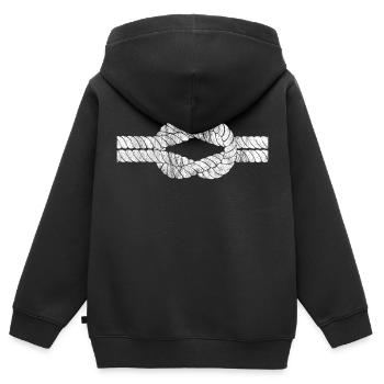 Noeud de noeud de navire cadeau capitaine marin - Sweat Premium à capuche zippé enfant bio - noir - Dos - AI Model Kid Male (0cm)