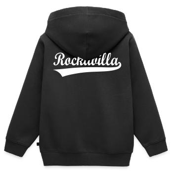 Rockabilla Vintage (white) - Kinder Premium Organic Zip Hoodie - Schwarz - Hinten - AI Model Kid Male (0cm)