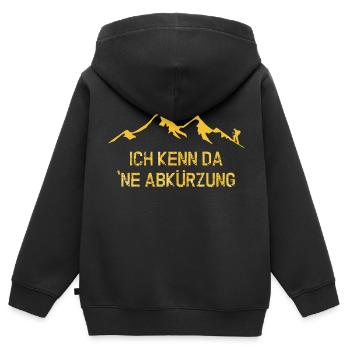 Abkürzung - Wandern - Outdoor - vintage - Kinder Premium Organic Zip Hoodie - Schwarz - Hinten - AI Model Kid Male (0cm)