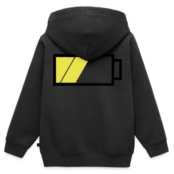 Akku halbvoll - Kinder Premium Organic Zip Hoodie - Schwarz - Hinten - AI Model Kid Male (0cm)