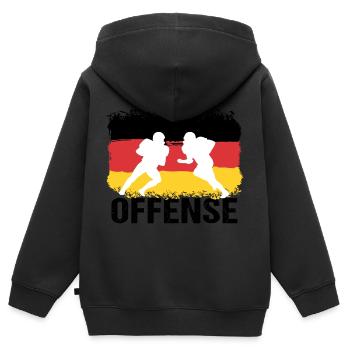 American Football Deutschland Offense - Kinder Premium Organic Zip Hoodie - Schwarz - Hinten - AI Model Kid Male (0cm)