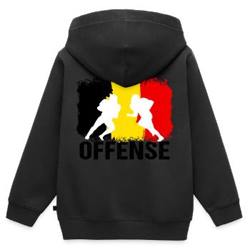 American Football Belgien Offense - Kinder Premium Organic Zip Hoodie - Schwarz - Hinten - AI Model Kid Male (0cm)