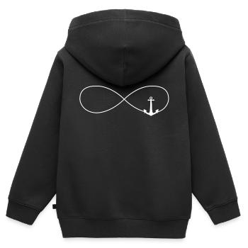 Unendlichkeitszeichen Unendlichkeit Zeichen Anker - Kinder Premium Organic Zip Hoodie - Schwarz - Hinten - AI Model Kid Male (0cm)
