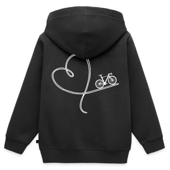 Bycycle Rad Rennrad racing bike love heart fixie - Kinder Premium Organic Zip Hoodie - Schwarz - Hinten - AI Model Kid Male (0cm)