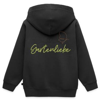 Gartenliebe mit Schmetterling - Für Gärtner - Kinder Premium Organic Zip Hoodie - Schwarz - Hinten - AI Model Kid Male (0cm)