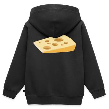 cheese kaese milch milk cow kuh2 - Kinder Premium Organic Zip Hoodie - Schwarz - Hinten - AI Model Kid Male (0cm)