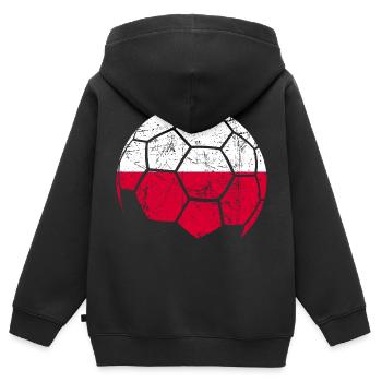 Poland Soccer Ball Fußball - Kinder Premium Organic Zip Hoodie - Schwarz - Hinten - AI Model Kid Male (0cm)