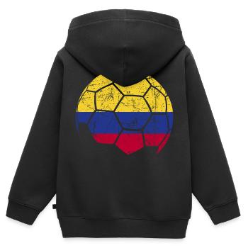Colombia Soccer Ball Fußball - Kinder Premium Organic Zip Hoodie - Schwarz - Hinten - AI Model Kid Male (0cm)