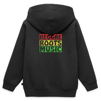 Reggae Roots Music - Kinder Premium Organic Zip Hoodie - Schwarz - Hinten - AI Model Kid Male (0cm)