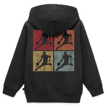 Basket basket basketteur basketteur - Sweat Premium à capuche zippé enfant bio - noir - Dos - AI Model Kid Male (0cm)