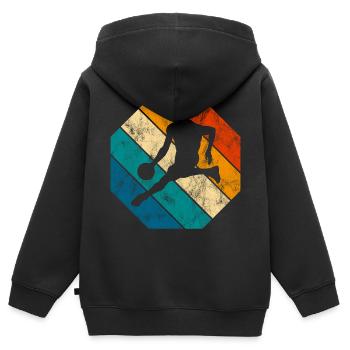 Basket basket basketteur basketteur - Sweat Premium à capuche zippé enfant bio - noir - Dos - AI Model Kid Male (0cm)