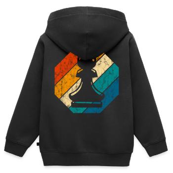 Échecs de jeu d’échecs de jeu d’échecs - Sweat Premium à capuche zippé enfant bio - noir - Dos - AI Model Kid Male (0cm)