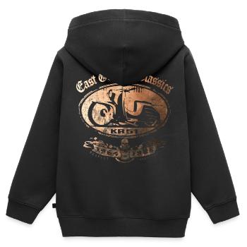 East German Classics - KR51 - Simson Schwalbe - Kinder Premium Organic Zip Hoodie - Schwarz - Hinten - AI Model Kid Male (0cm)