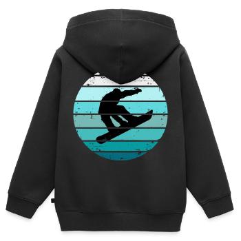 Snowboarder Wintersport Snowboard - Kinder Premium Organic Zip Hoodie - Schwarz - Hinten - AI Model Kid Male (0cm)