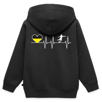 Dortmund Fußball Herzschlag | Herz | Fans Geschenk - Sweat Premium à capuche zippé enfant bio - noir - Dos - AI Model Kid Male (0cm)