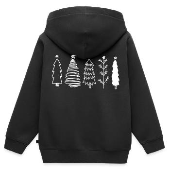 Weihnachtsbaum - X-MAS Weihnachtsbäume - Kinder Premium Organic Zip Hoodie - Schwarz - Hinten - AI Model Kid Male (0cm)