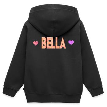 Bella - Sweat Premium à capuche zippé enfant bio - noir - Dos - AI Model Kid Male (0cm)