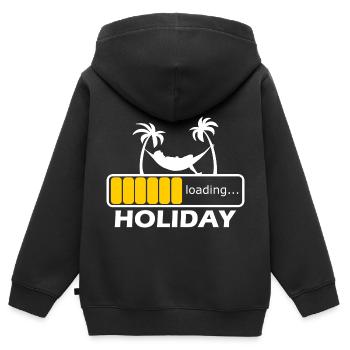 Holiday Loading - Strand Urlaub Reise Strandurlaub - Kinder Premium Organic Zip Hoodie - Schwarz - Hinten - AI Model Kid Male (0cm)