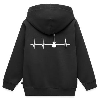 Elektrogitarre Gitarre Herzschlag - Kinder Premium Organic Zip Hoodie - Schwarz - Hinten - AI Model Kid Male (0cm)