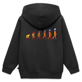 évolution catalane - Sweat Premium à capuche zippé enfant bio - noir - Dos - AI Model Kid Male (0cm)
