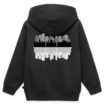 Skyline von Wien - Kinder Premium Organic Zip Hoodie - Schwarz - Hinten - AI Model Kid Male (0cm)