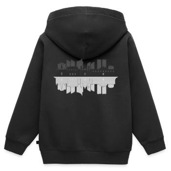 Skyline von Wien - Kinder Premium Organic Zip Hoodie - Schwarz - Hinten - AI Model Kid Male (0cm)