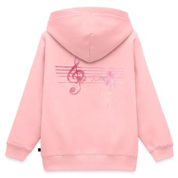 Musique cadeau clé de sol clef - Sweat Premium à capuche zippé enfant bio - rose - Dos - AI Model Kid Female (0cm)