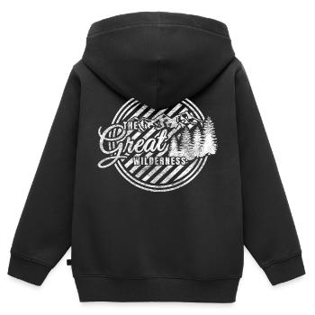 montagnes cadeaux camping woods forêt de camping - Sweat Premium à capuche zippé enfant bio - noir - Dos - AI Model Kid Male (0cm)