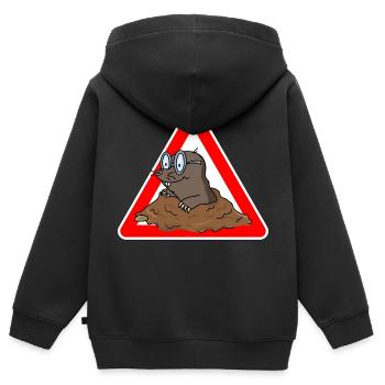 taupe - Sweat Premium à capuche zippé enfant bio - noir - Dos - AI Model Kid Male (0cm)
