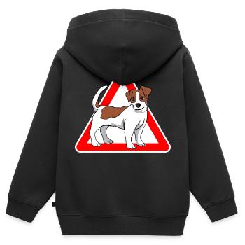 Jack Russell Terrier dog - Kids Premium Organic Zip-up Hoodie - black - Back - AI Model Kid Male (0cm)