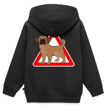Puggle Beagle Pug Dog - Kids Premium Organic Zip-up Hoodie - black - Back - AI Model Kid Male (0cm)