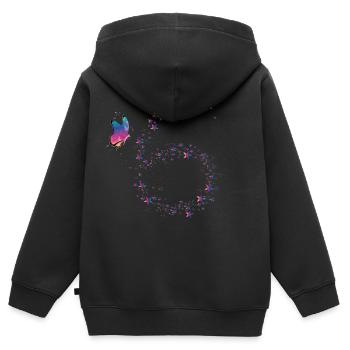 Butterfly - ich bin endlich 6 - Kinder Premium Organic Zip Hoodie - Schwarz - Hinten - AI Model Kid Male (0cm)