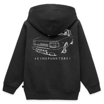 Wartburg #EINSPUNKTDREI - IFA mobile DDR - Kinder Premium Organic Zip Hoodie - Schwarz - Hinten - AI Model Kid Male (0cm)
